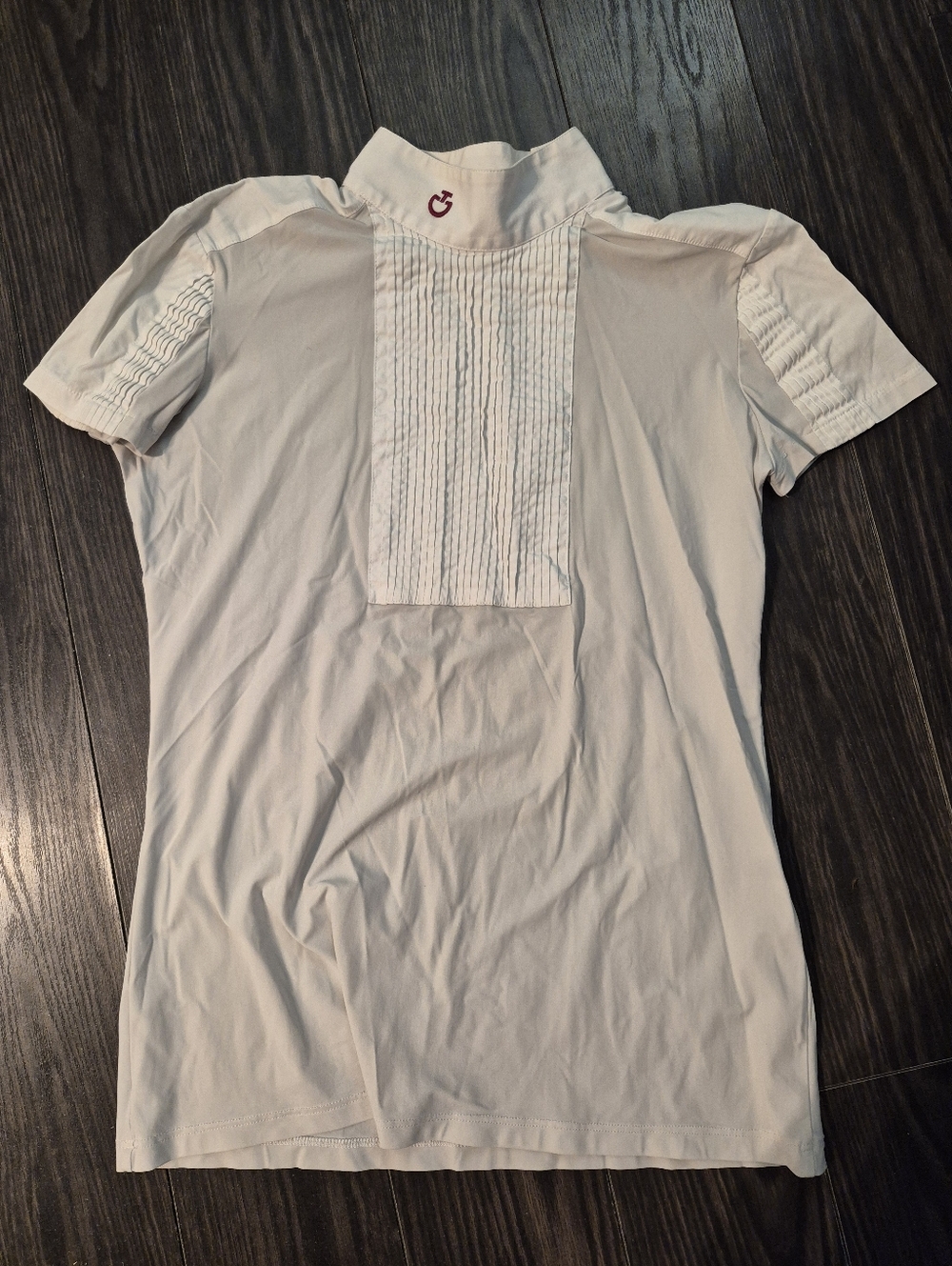 EUC Cavalleria Toscana showshirt, size M, dove grey/white